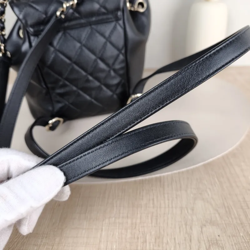 Chanel Backpack Duma Black Calfskin Small 18 × 12 × 18.5 cm — detail view 6 of 14