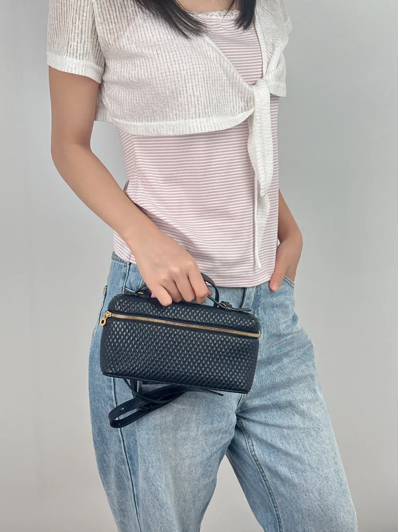 Loro Piana Crossbody Bag Extra Pocket L19Navy Lambskin One Size19 × 7 × 11.5 cm — on-model view 3 of 3