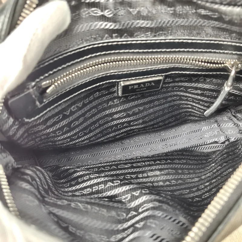 PRADA Shoulder Bag Soft Lux Messenger Bag Black Calfskin One Size 24 × 6 × 18 cm — detail view 9 of 11