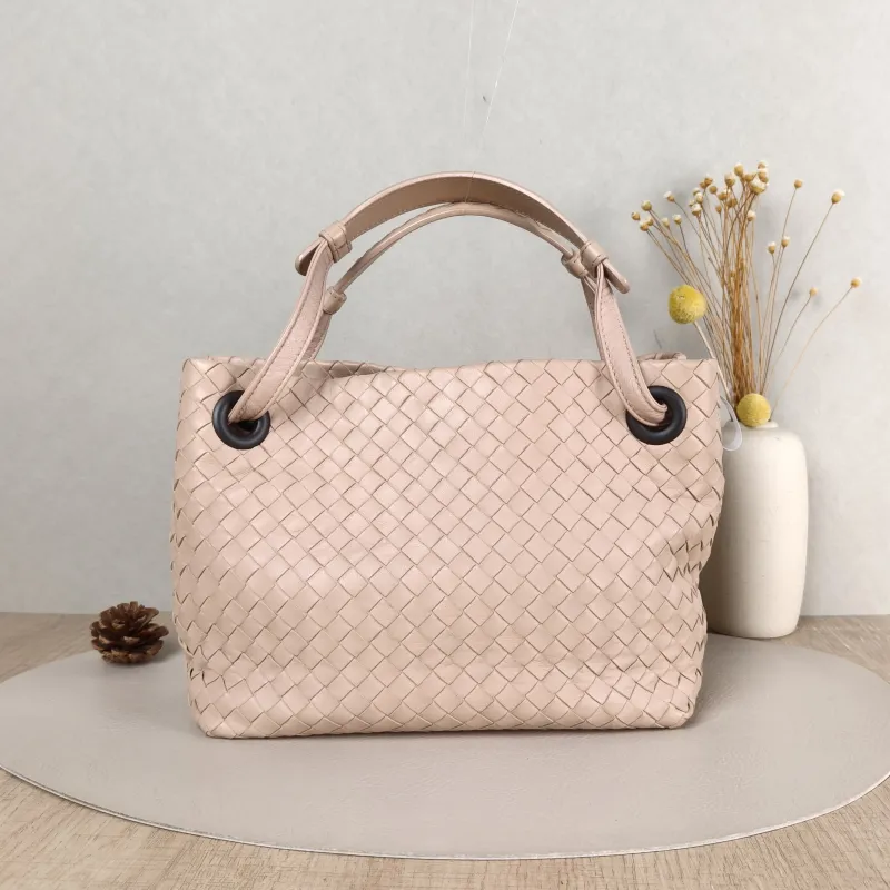 Bottega Veneta Top Handle Bag Woven Top Handle Bag Pink Lambskin One Size 24 × 11 × 20 cm