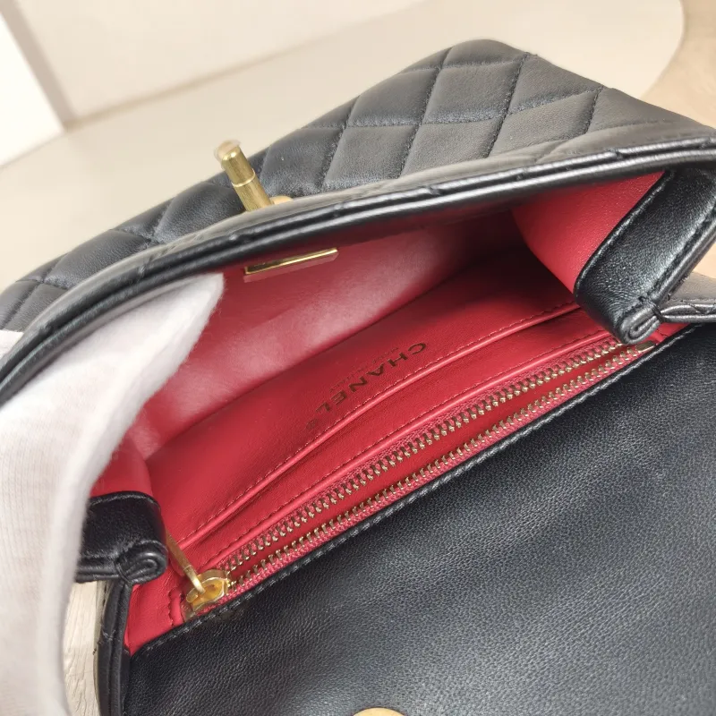 Chanel Crossbody Bag Black with Gold-Tone Hardware Lambskin Mini 17 × 8 × 12 cm — detail view 1 of 13