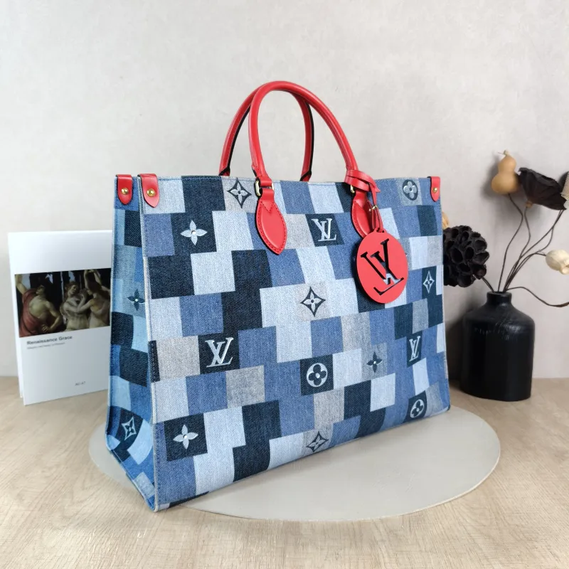 Louis Vuitton Top Handle Bag Onthego Large Blue Red Large 41 × 19 × 34 cm — cover view 4 of 5