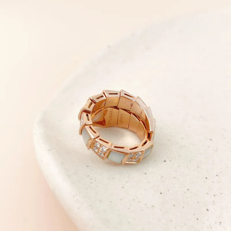 Bvlgari Ring Serpenti Viper Collection Ring Diamond18KR ose Gold One Size m — cover view 8 of 9
