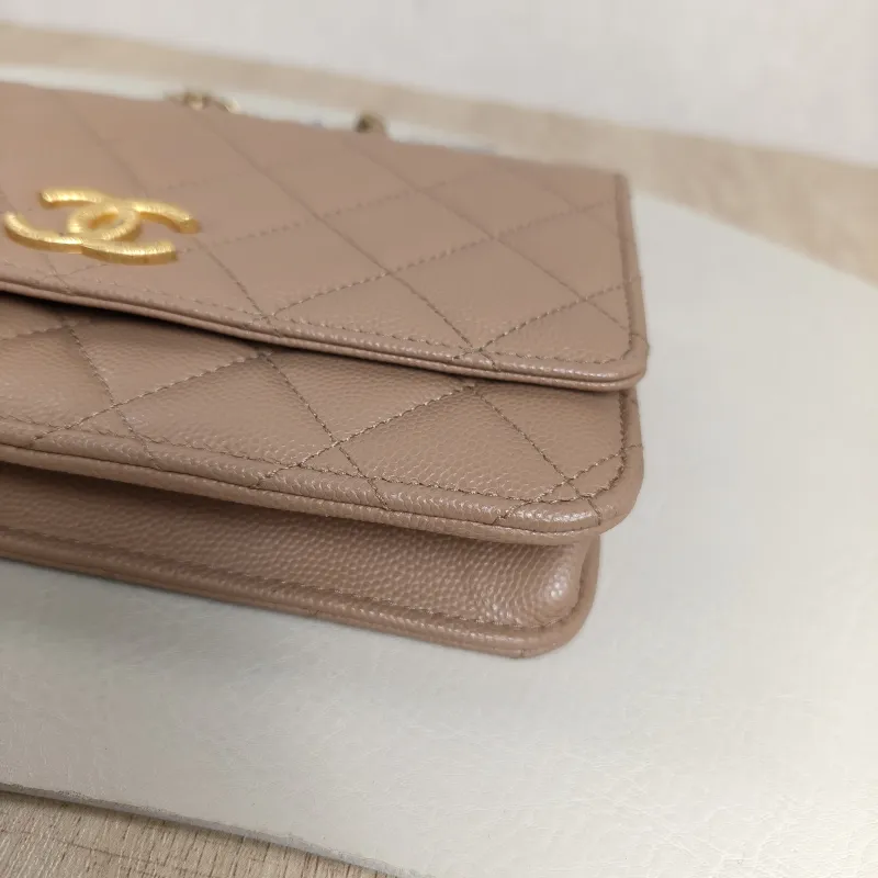 Chanel Crossbody Bag Edition cf woc Taupe Calfskin19.2 × 3.5 × 12.3 cm — detail view 5 of 13