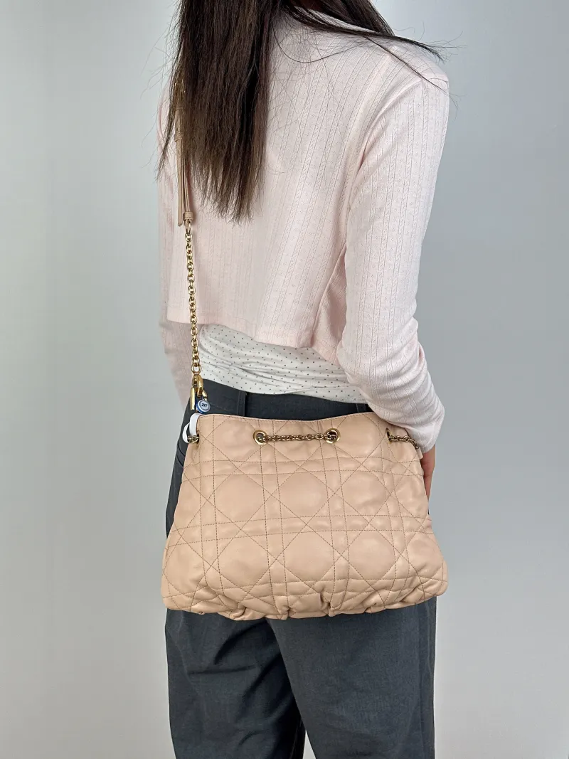 DIOR Shoulder Bag Ammi Beige Lambskin Medium31 × 13 × 18 cm — on-model view 2 of 2