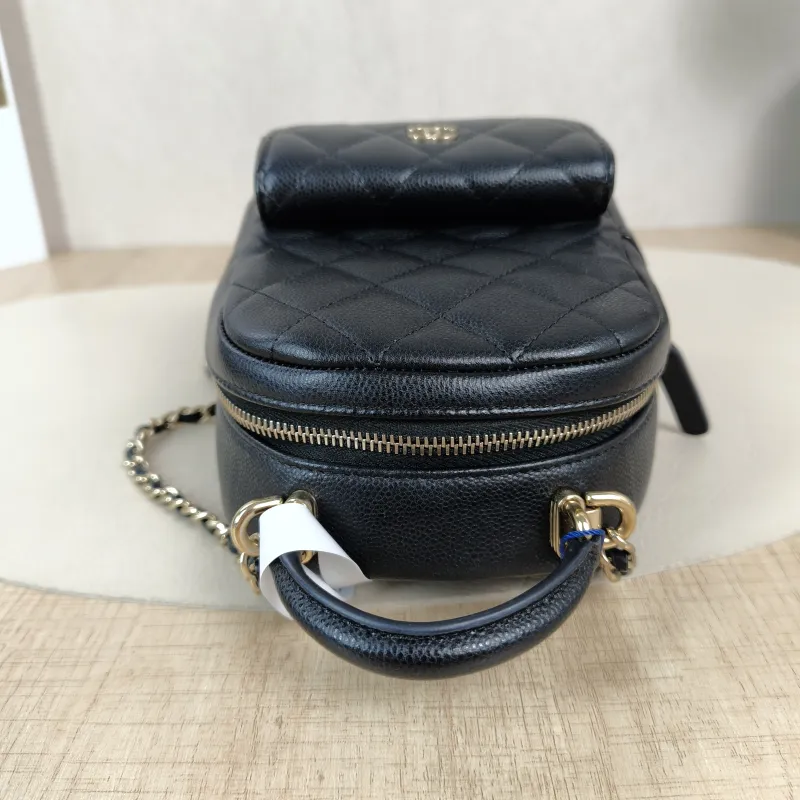 Chanel Crossbody Bag Mini Backpack Crossbody Bag Black Grained Calfskinmini13 × 9 × 18 cm — detail view 9 of 13