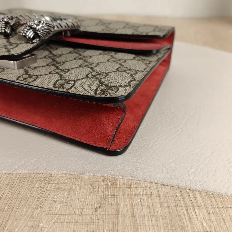 GUCCI Crossbody Bag Dionysus Monogram · Red PV Cmini20 × 5 × 15.5 cm — detail view 5 of 8