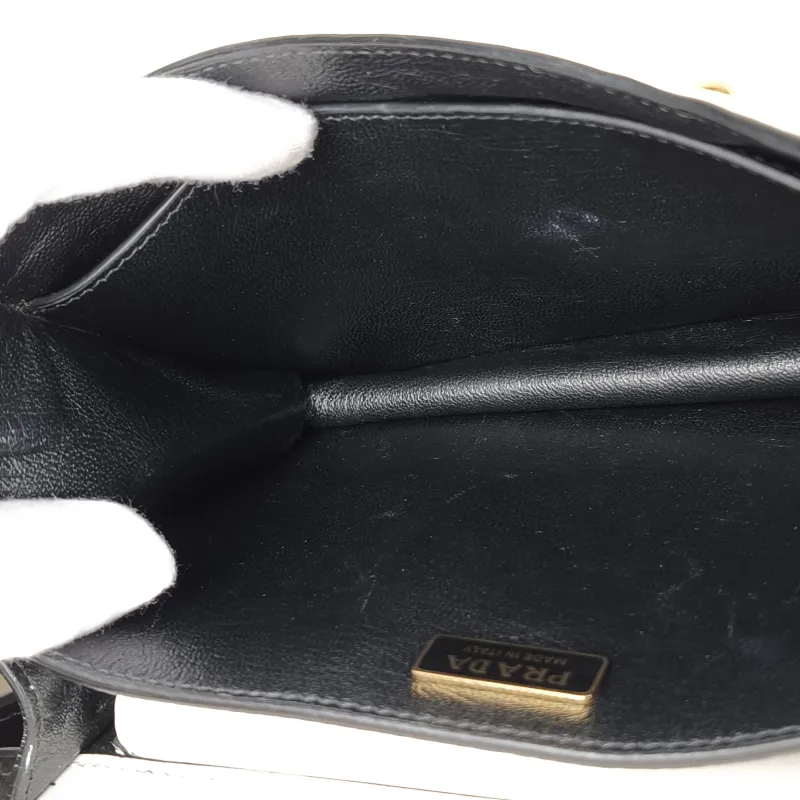 PRADA Shoulder Bag Cahier Box White Calfskin 20 × 9 × 14.5 cm — detail view 7 of 12
