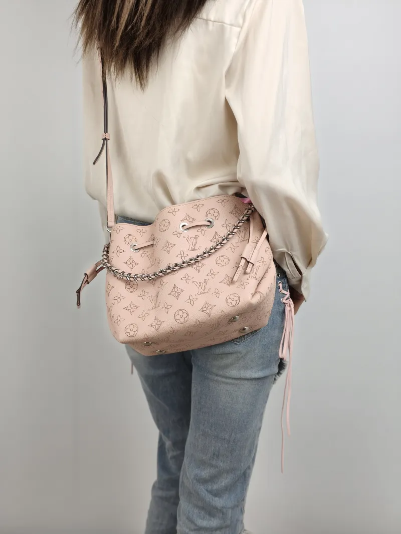 Louis Vuitton Crossbody Bag BELLA Pink Calfskin 22 × 14 × 19 cm — on-model view 1 of 2