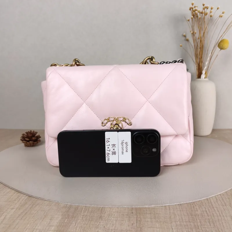 Chanel Crossbody Bag 19Bag Pink SL ambskin Small 26 × 9 × 16 cm — cover view 2 of 6