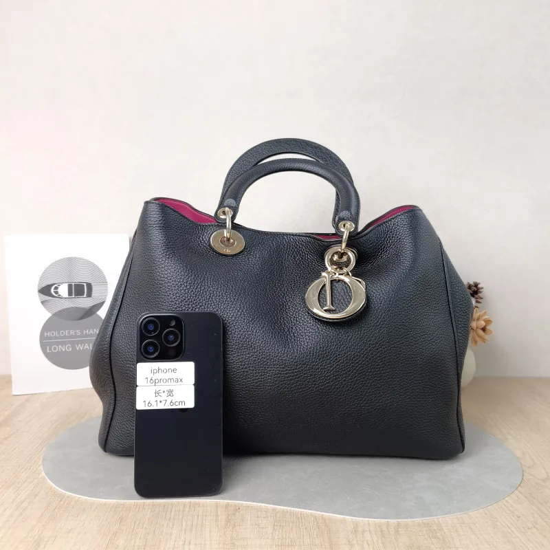 DIOR Top Handle Bag issimo Tote Bag Black Calfskin Large38 × 12 × 27 cm — cover view 5 of 6