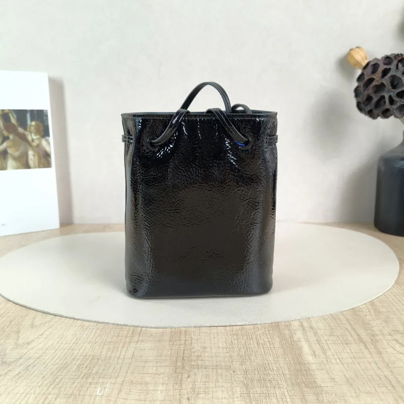 Miumiu Crossbody Bag logo Black Waxed Leather One Size 14 × 6 × 17.5 cm — cover view 2 of 6