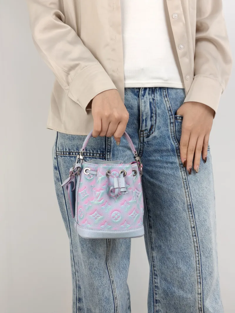 Louis Vuitton Shoulder Bag NANO NOÉ Bucket Bag Nano Collection Calfskin nano 13 × 10 × 16 cm — on-model view 3 of 3
