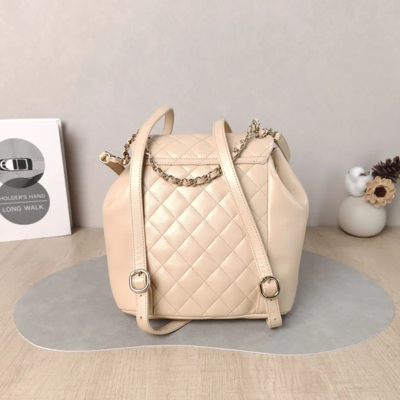 Chanel Backpack Duma Beige Calfskin Large 21 × 13 × 23 cm — cover view 3 of 5