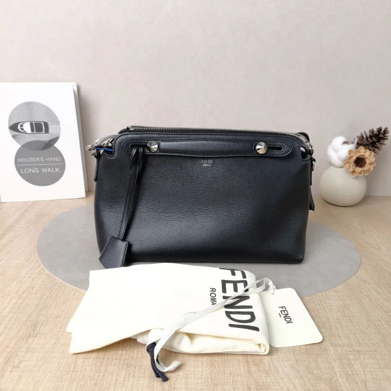 FENDI Crossbody Bagby the way Black Calfskin Medium28 × 13 × 17 cm — cover view 6 of 6