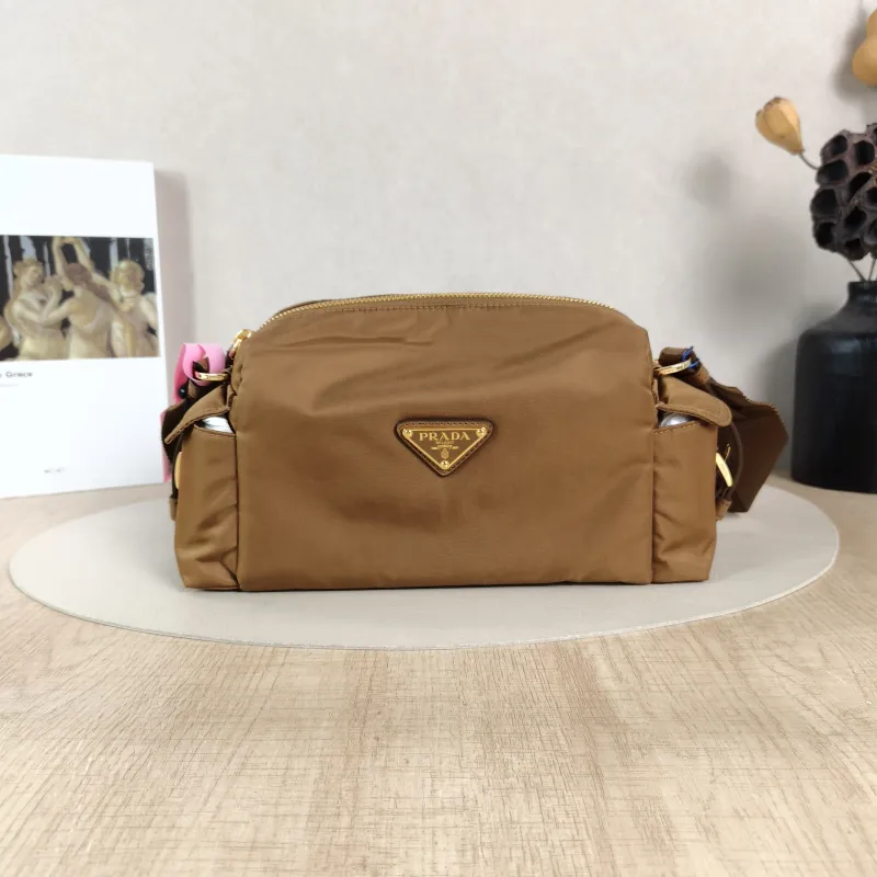 PRADA Crossbody Bag Explore Messenger Bag Brown Nylon Small25 × 9.5 × 12.5 cm