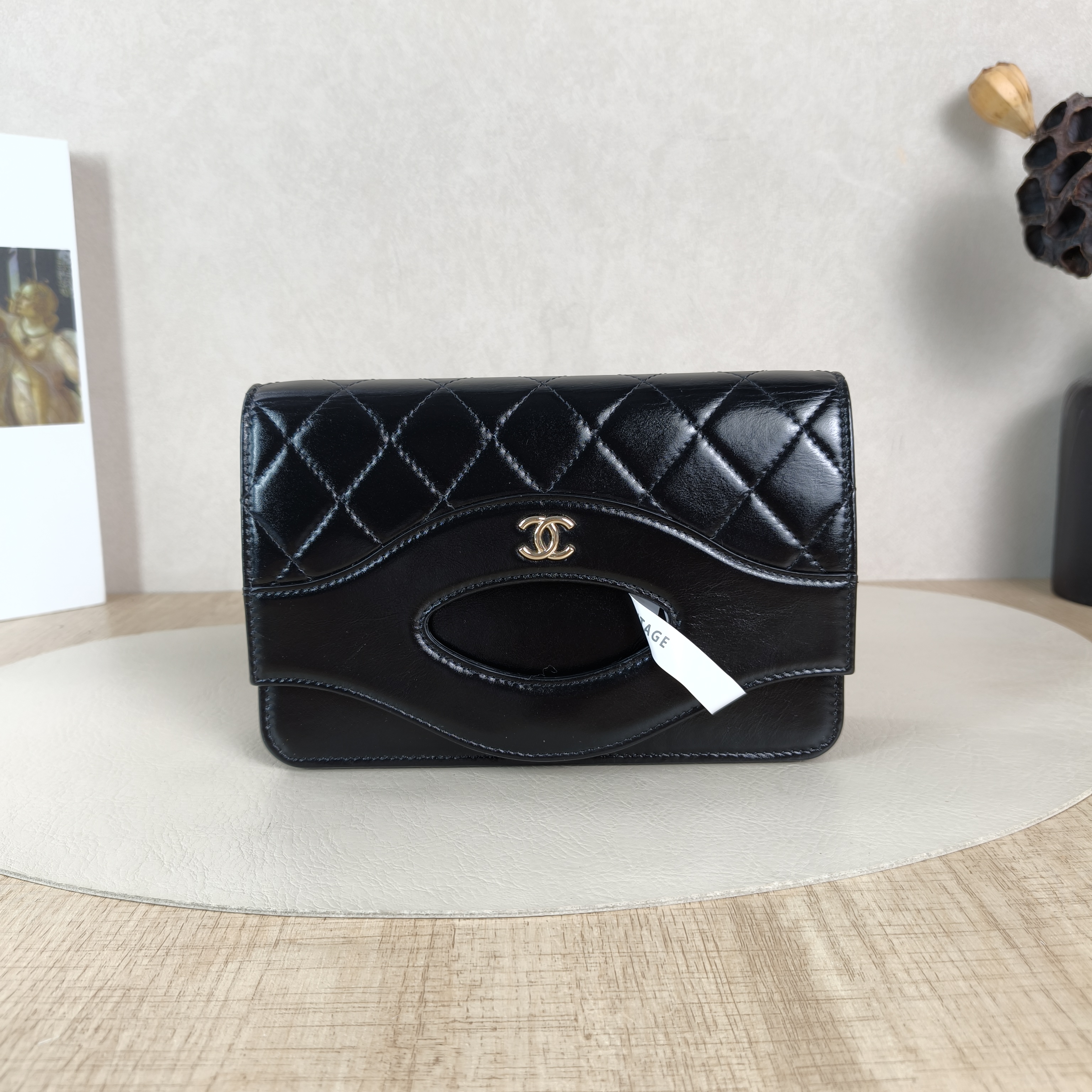 Chanel Crossbody Bag31bag woc Black Calfskinmini19 × 5 × 12 cm