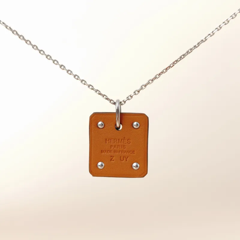 Hermès Necklace As de Coeur Necklace Silver Calfskin Small 49cm — cover view 9 of 11