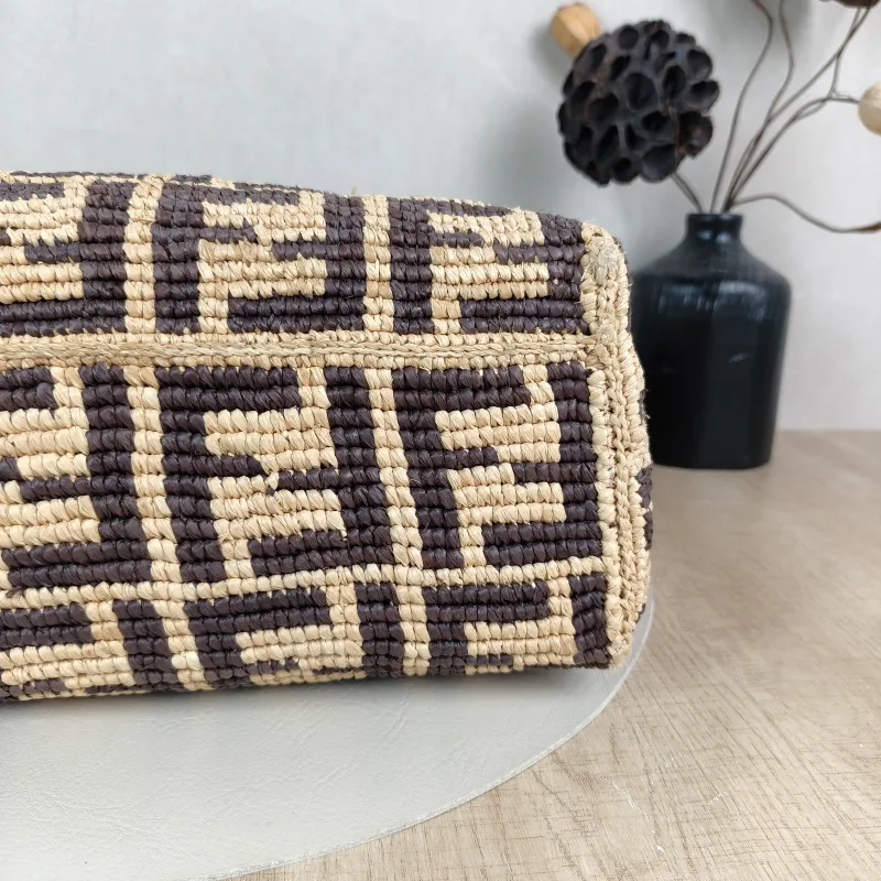 FENDI Top Handle Bag Top Handle Bag Brown Woven One Size 39 × 12 × 28 cm — detail view 2 of 10