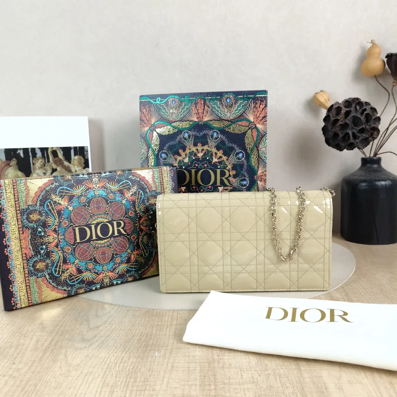 DIOR Shoulder Bag Shoulder Bagwoc Beige Patent Leather One Size21.5 × 4 × 12.5 cm — cover view 6 of 6