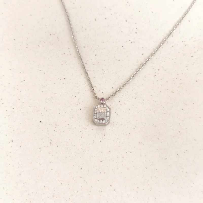 HARRY WINSTON Necklace HW Logo Necklace White Gold Diamond18KW hite Gold One Size40cm — cover view 2 of 7