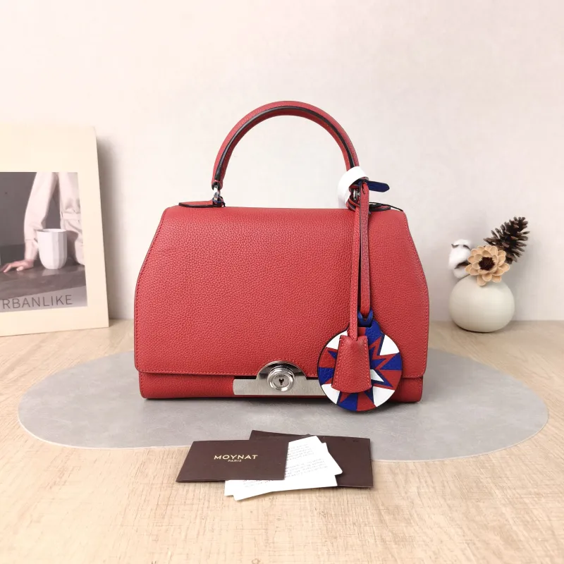 Moynat Crossbody Bag rejane Top Handle Crossbody Bag Red Calfskin Small 26 × 11 × 18 cm — cover view 2 of 6