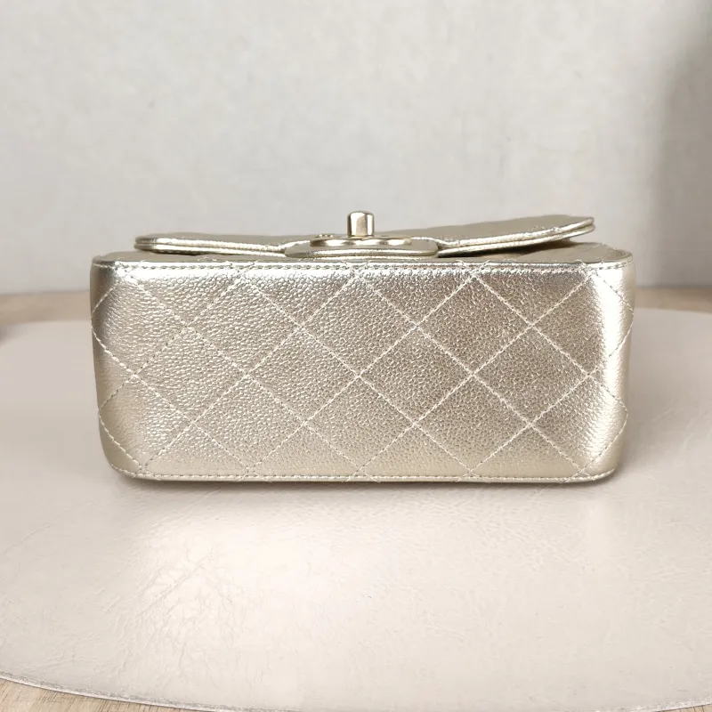Chanel Crossbody Bag c Gold Grained Calfskin Mini 17 × 7 × 13.5 cm — cover view 5 of 5