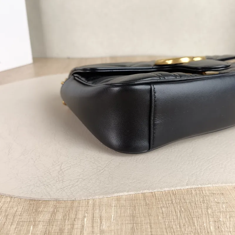 GUCCI Crossbody Bag GG Marmont Small Marmont 22 Black CC alfskin Small 22 × 6 × 13 cm — detail view 11 of 11
