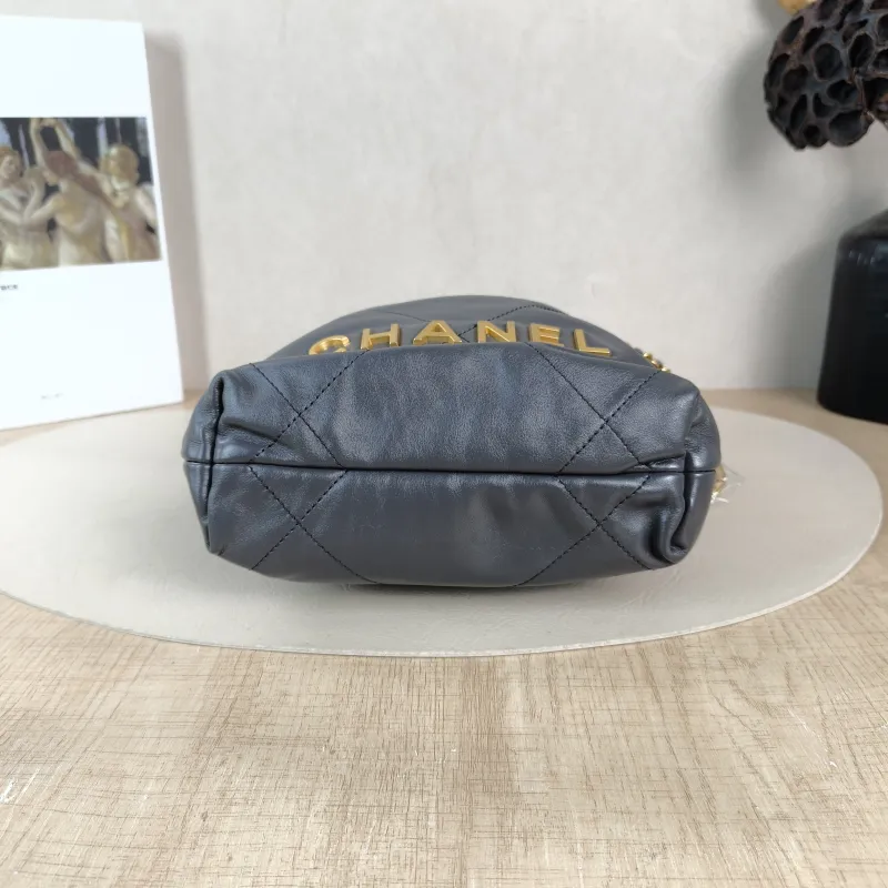 Chanel Shoulder Bag 22Bag Grey CC alfskin Mini 20 × 6 × 19 cm — cover view 5 of 5