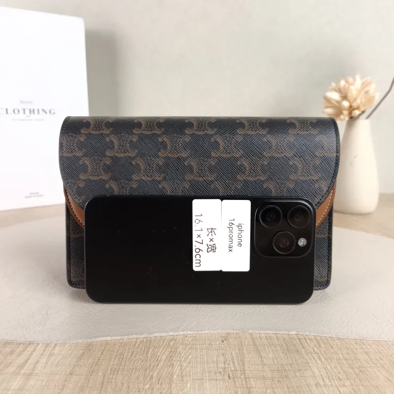 CELINE Crossbody Bag TRIOMPHE Clutchwoc Monogram PVC One Size 20 × 6 × 12 cm — cover view 3 of 5