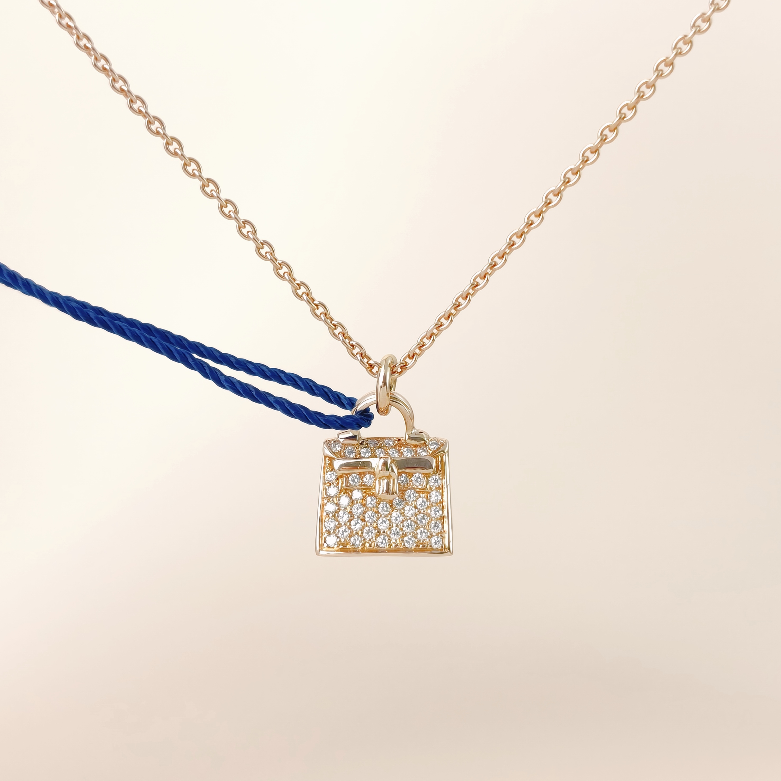 Hermès Necklace Amulettes Kelly Necklace Gold18K Diamond One Size39cm