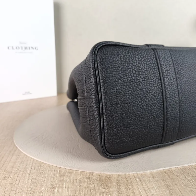 Hermès Top Handle Bag Garden Party 30 30 Black Negonda Calfskin Medium 30 × 13 × 21 cm G — detail view 10 of 10