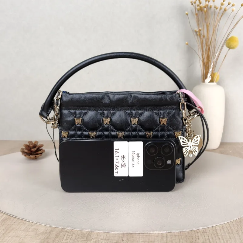 DIOR Crossbody Bag Lady Milly Chain Bag Black Lambskin 19 × 5 × 14 cm — cover view 3 of 5