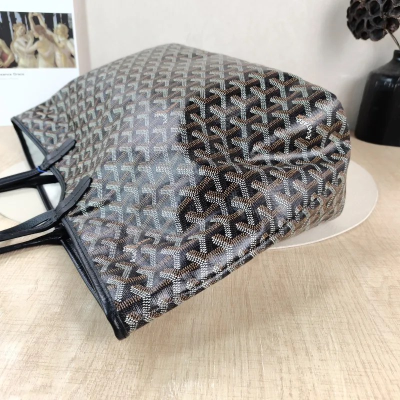 GOYARD Shoulder Bag SAINT LOUIS Shopping Tote Black PVC Small 34 × 15 × 28 cm — detail view 5 of 13