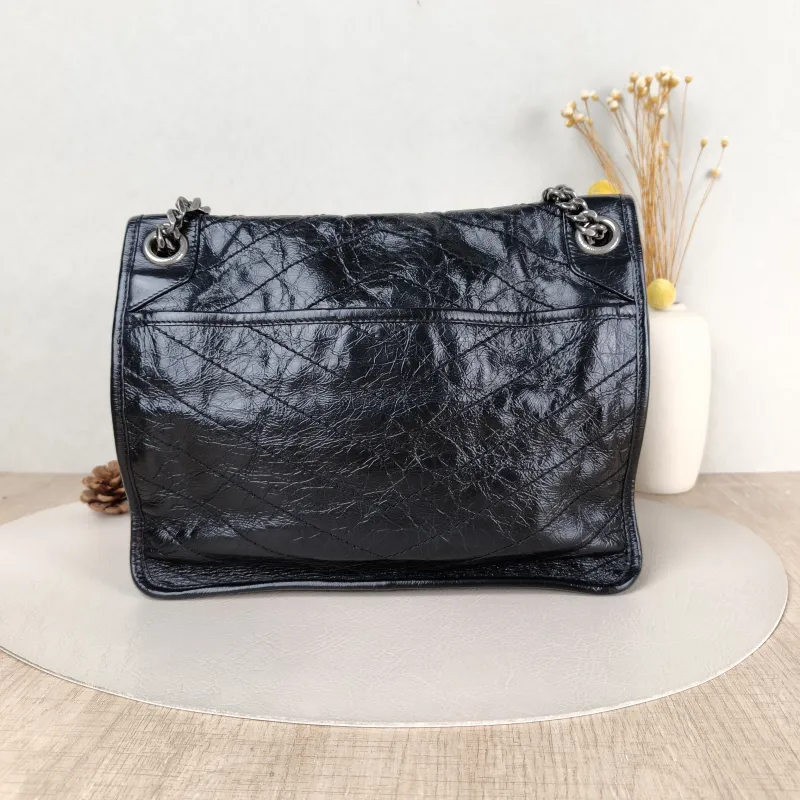 SAINT LAURENT Crossbody Bag Niki D Waxed Leather Calfskin Medium 28 × 8.5 × 20 cm — cover view 3 of 5