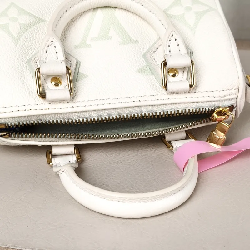 Louis Vuitton Crossbody Bag Speedy Nano White · Green Monogram Empreinte Embossed Calfskin nano 16 × 7.5 × 10 cm — detail view 11 of 11