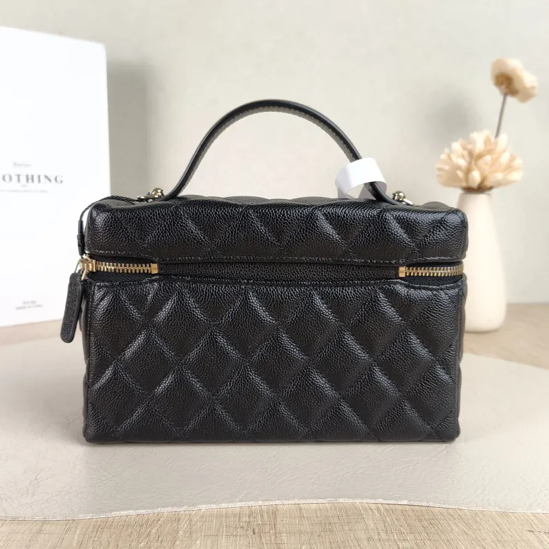 Chanel Crossbody Bag lp Box Bag Top Handle Crossbody Bag Black Grained Calfskin 19.5 × 5 × 12 cm — cover view 3 of 5