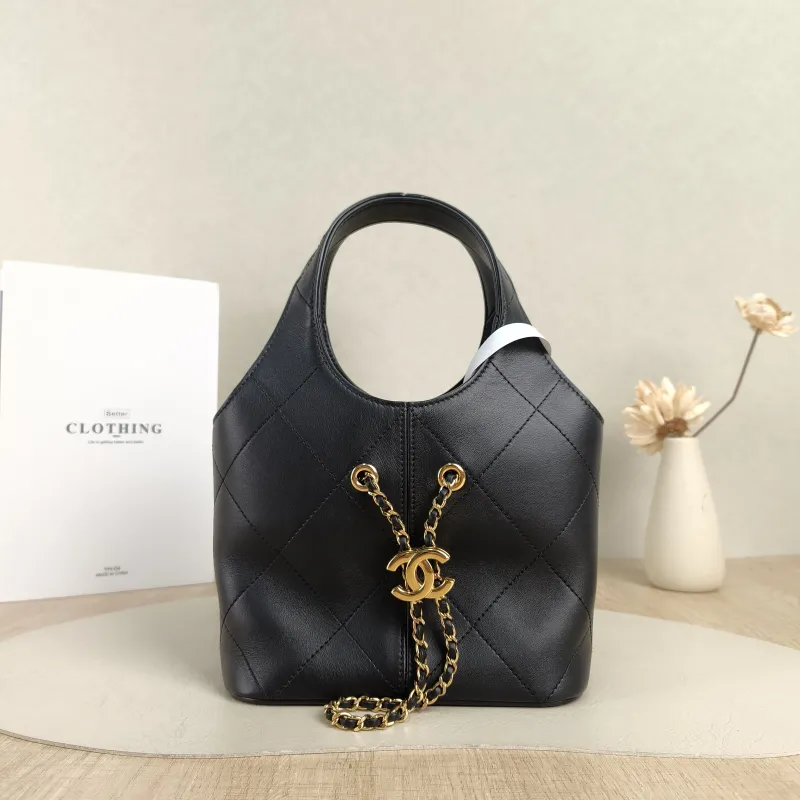 Chanel Top Handle Bag hobo Black Calfskin Small21 × 10 × 27.5 cm