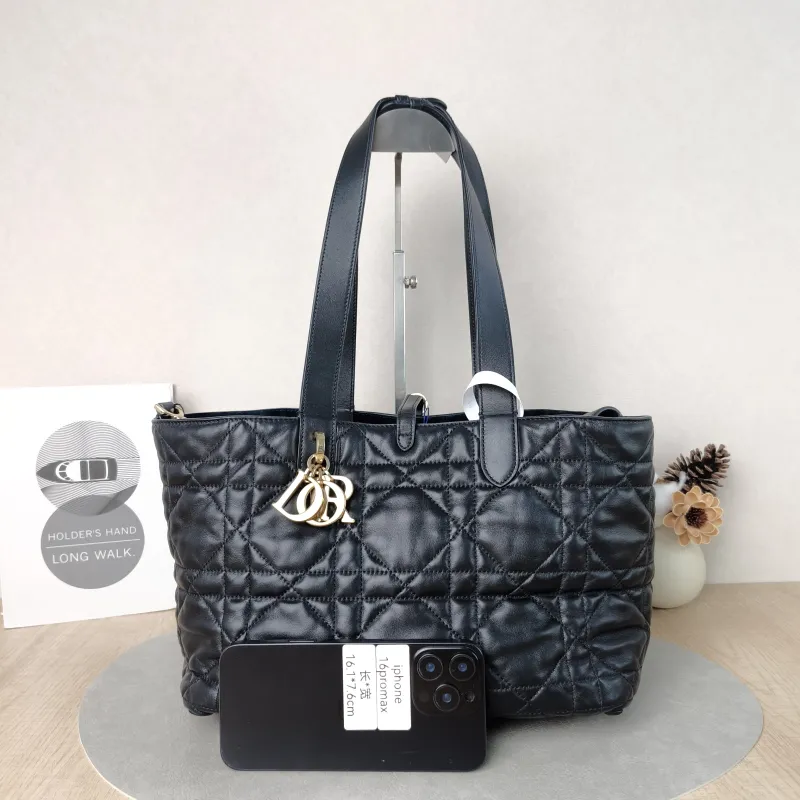 DIOR Top Handle Bag TOUJOURS Black Calfskin Medium28.5 × 17 × 21.5 cm — cover view 5 of 5