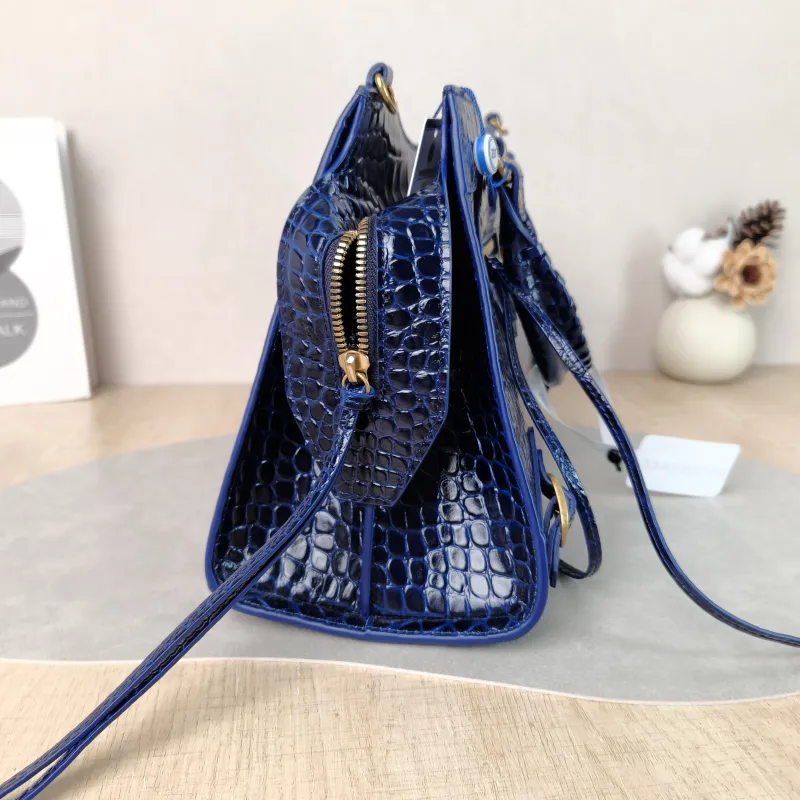 BALENCIAGA Crossbody Bag Neo Classic Blue Calfskin Small 33 × 15.5 × 21 cm — detail view 5 of 13