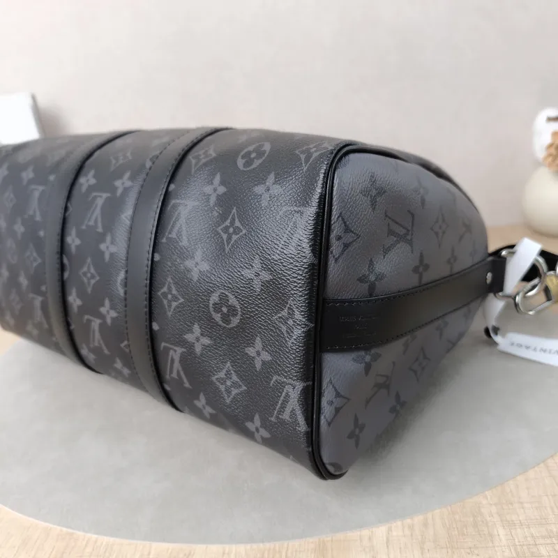 Louis Vuitton Crossbody Bag Keepall 35 Black PVC One Size 35 × 16 × 21 cm — detail view 6 of 12