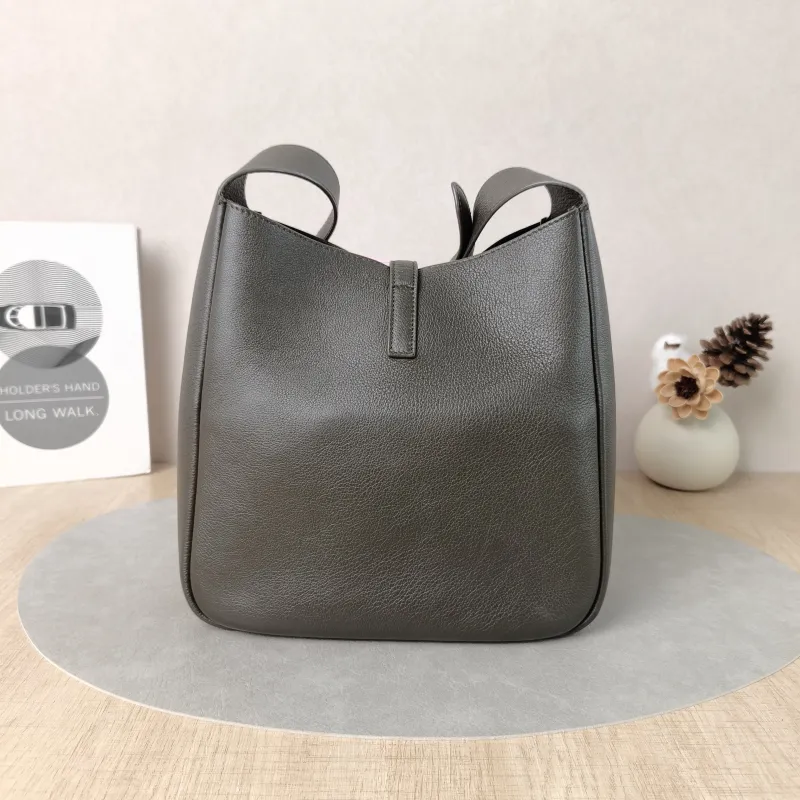 SAINT LAURENT Shoulder Bag LE 5 À 7 Hobo Dark Grey Calfskin Small22 × 8.5 × 23 cm — cover view 2 of 5