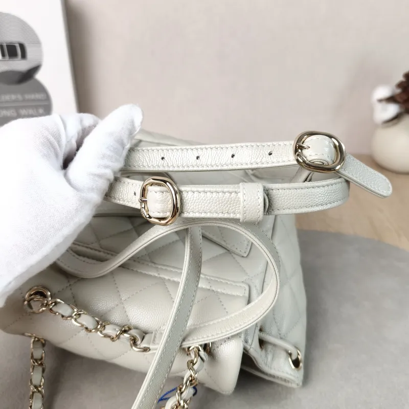 Chanel Backpack23s Backpack Grey Grained Calfskin Small18 × 10 × 23 cm — detail view 10 of 13