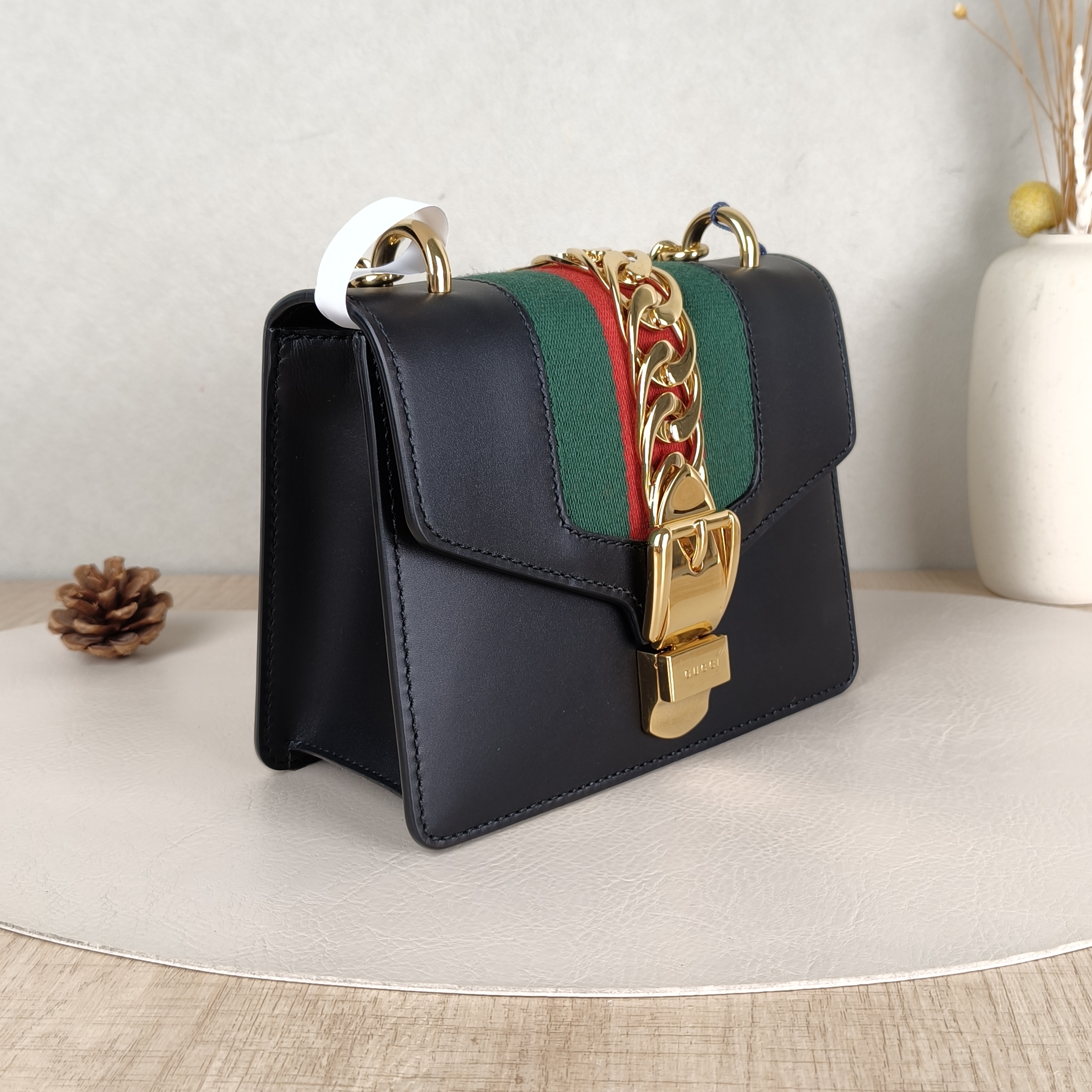 GUCCI Shoulder Bag Sylvie Shoulder Strap Edition Black CC alfskinmini19 × 8 × 14 cm — cover view 5 of 5