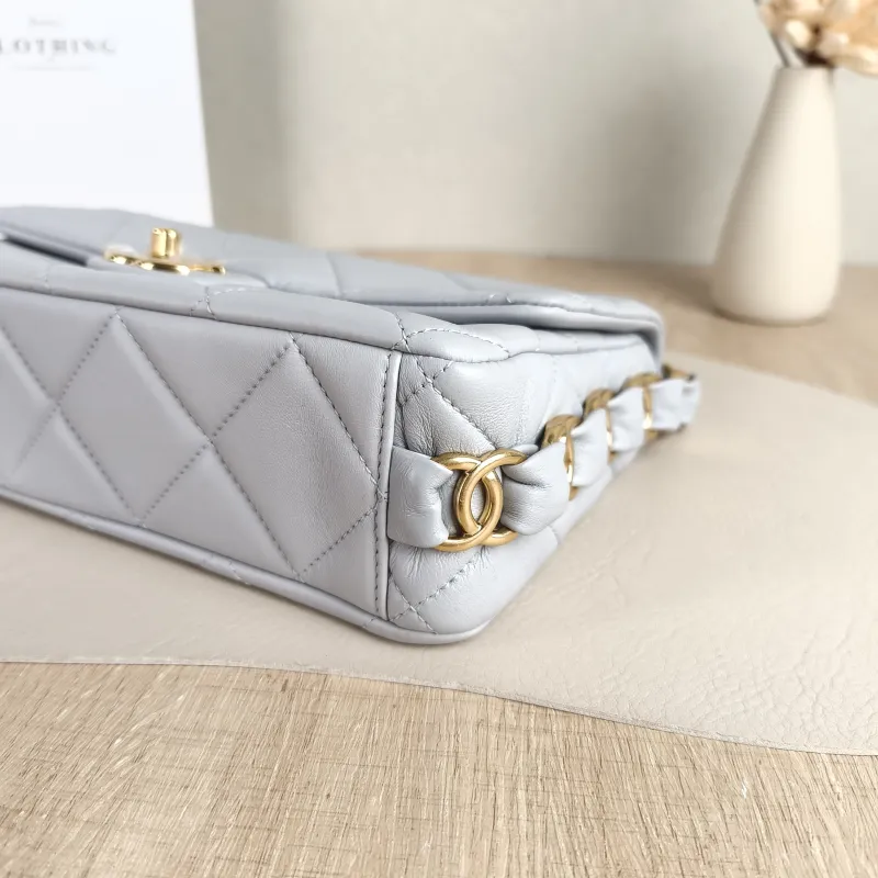 Chanel Crossbody Bag cf Collection Crossbody Bag Blue Lambskin 24.5 × 8 × 16 cm — detail view 2 of 13