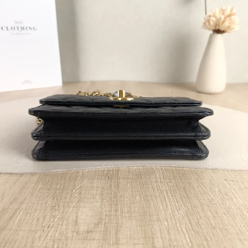 Chanel Crossbody Bag woc Black Calfskin Mini 19 × 6 × 11 cm — cover view 3 of 6