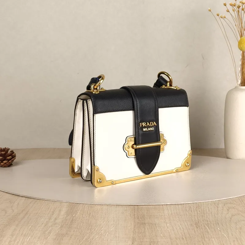 PRADA Shoulder Bag Cahier Box White Calfskin 20 × 9 × 14.5 cm — cover view 4 of 5