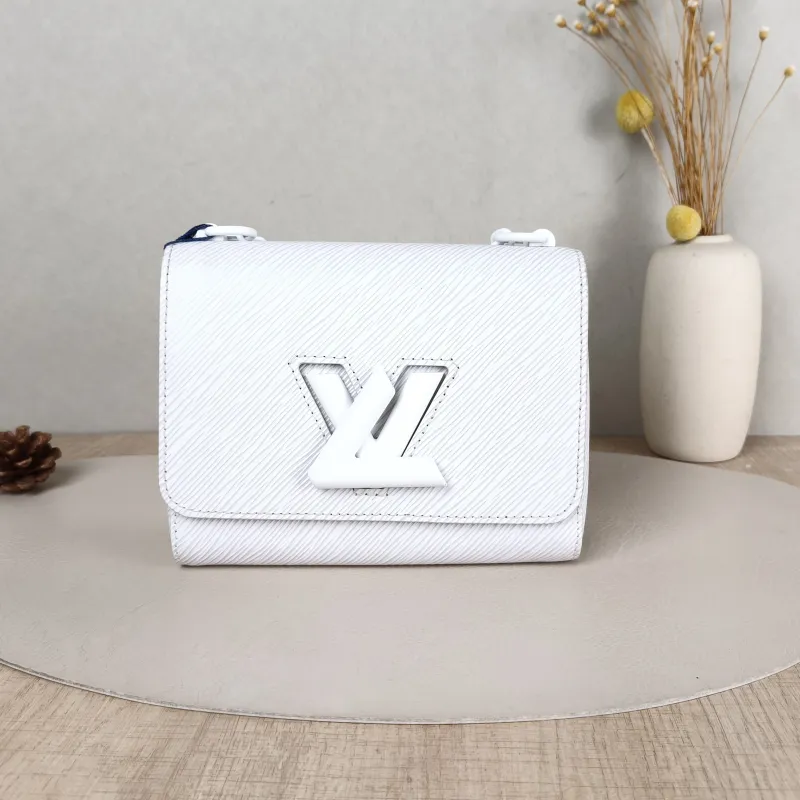 Louis Vuitton Crossbody Bag Twist White Epi Embossed Calfskin Small 19 × 9 × 15 cm