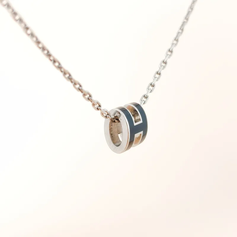 Hermès Necklace Pop HN ecklace Silver Black Mini 40cm — cover view 6 of 8