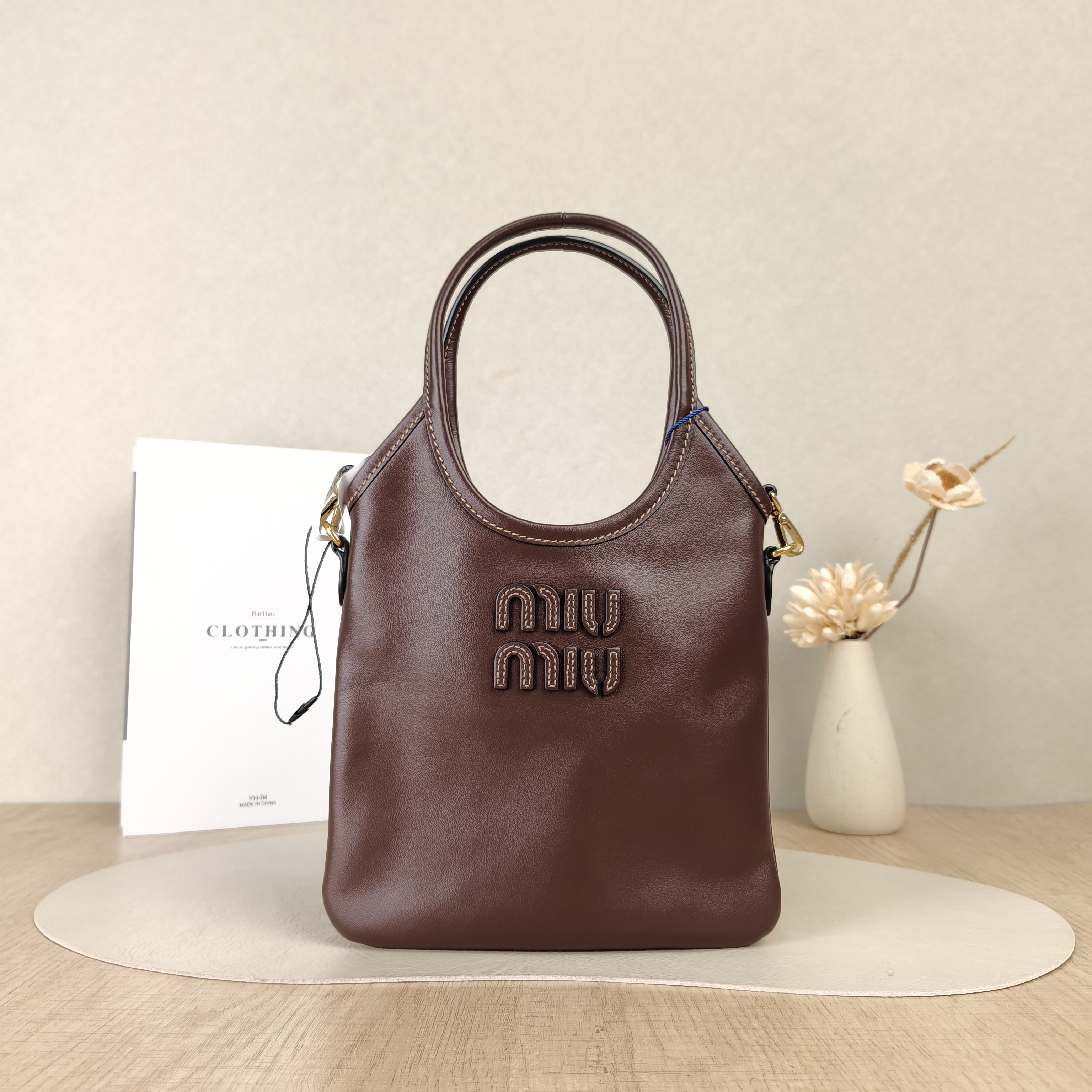 Miumiu Shoulder Bag IVY Tote Shopping Tote Calfskinmini20*24